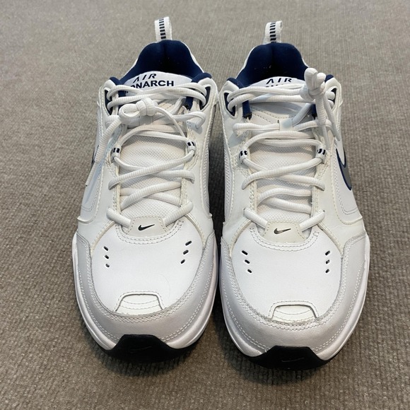 Nike Air Monarch IV Shoes Mens Size 12 White Navy Training Sneakers 416355-102 - Picture 4 of 10